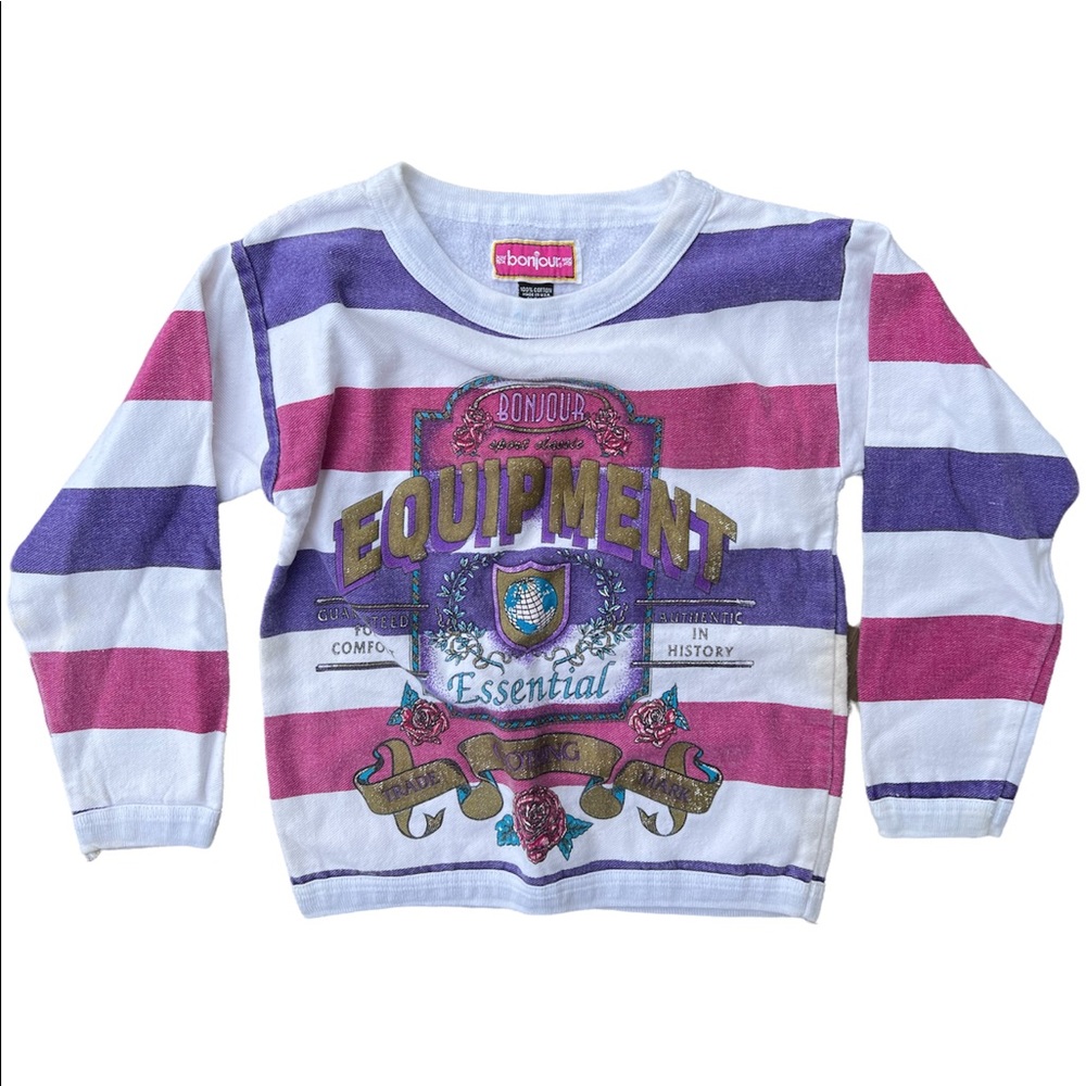 Bonjour Equipment Essential Sweatshirt
80’s purple and pink royal